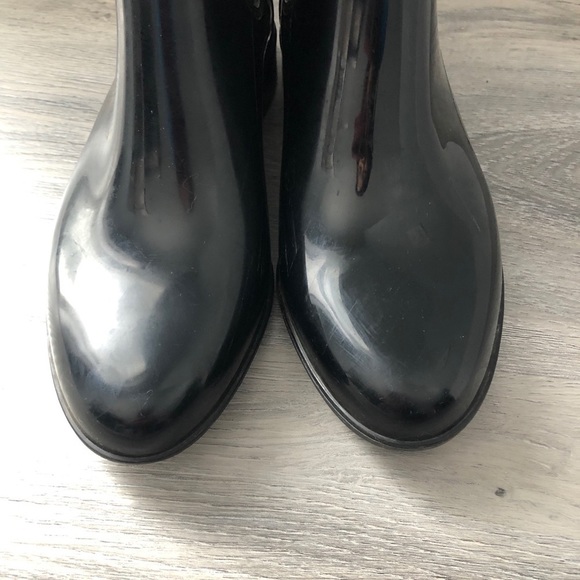 Joe Fresh Black Rubber Ankle Women's Rain Boots - Picture 3 of 12